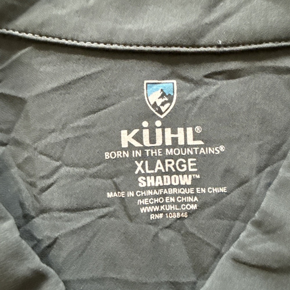 Kuhl Mens Shadow Performance Polo‎ Shirt Blue XLarge Short Sleeve Quarter Zip - Picture 2 of 10
